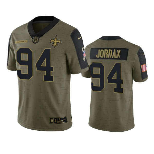 New Orleans Saints Cameron Jordan Olive 2021 Salut...