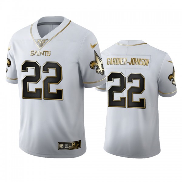 Chauncey Gardner-Johnson Saints White 100th Season Golden Edition Jersey