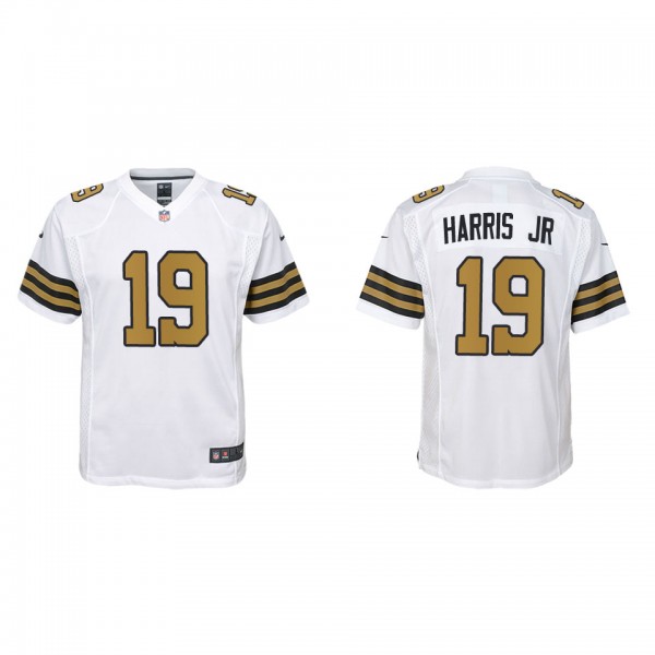 Youth New Orleans Saints Chris Harris Jr White Alternate Game Jersey