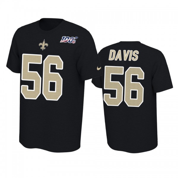 New Orleans Saints Demario Davis Black 100th Seaso...