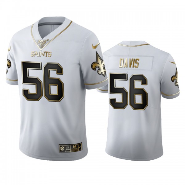 Demario Davis Saints White 100th Season Golden Edi...