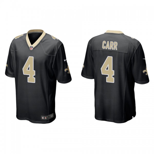 Men's New Orleans Saints Derek Carr Black Game Jer...