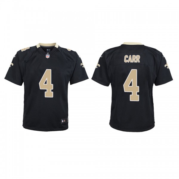 Youth New Orleans Saints Derek Carr Black Game Jer...