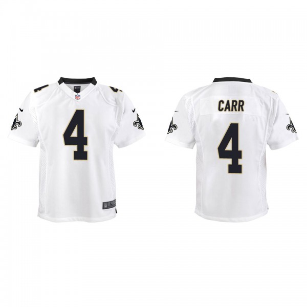 Youth New Orleans Saints Derek Carr White Game Jer...