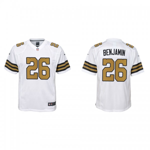 Youth New Orleans Saints Eno Benjamin White Alternate Game Jersey