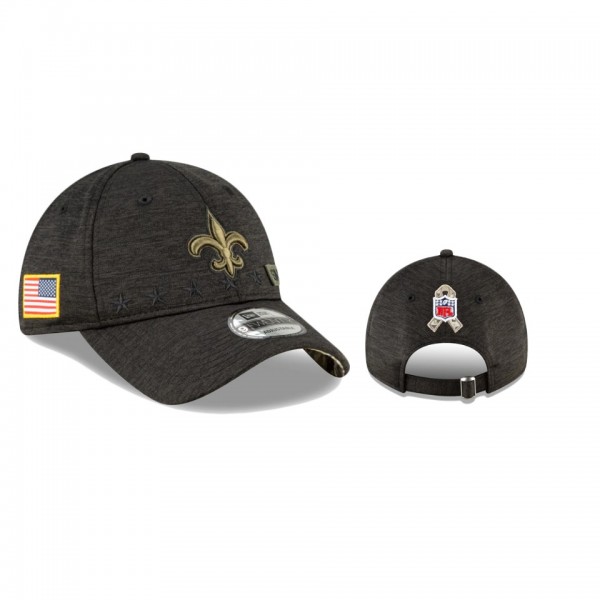 New Orleans Saints Heather Black 2020 Salute to Service 9TWENTY Adjustable Hat