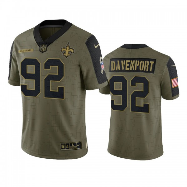 New Orleans Saints Marcus Davenport Olive 2021 Sal...