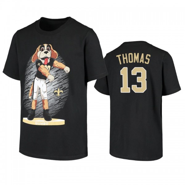 New Orleans Saints Michael Thomas Black Dancing Gumbo Mascot T-shirt