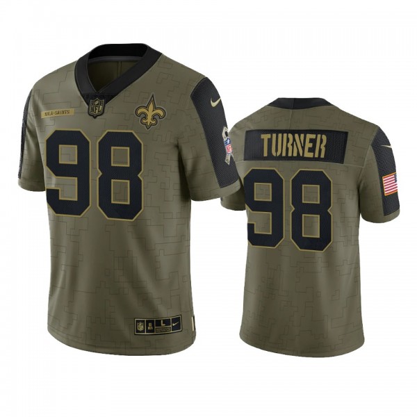 New Orleans Saints Payton Turner Olive 2021 Salute...