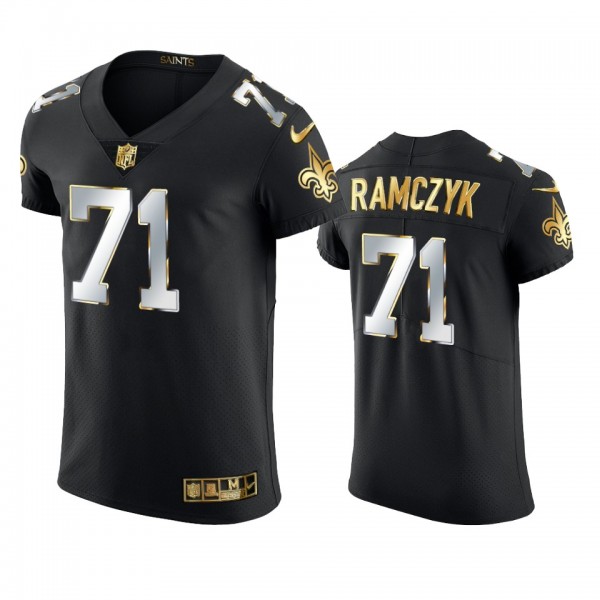 New Orleans Saints Ryan Ramczyk Black Golden Editi...