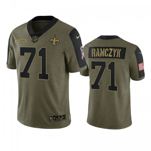 New Orleans Saints Ryan Ramczyk Olive 2021 Salute ...