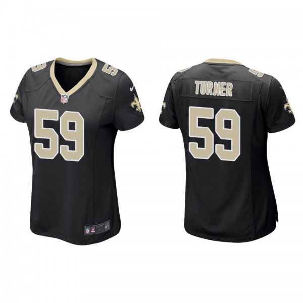 Women's New Orleans Saints Trai Turner Black Game ...