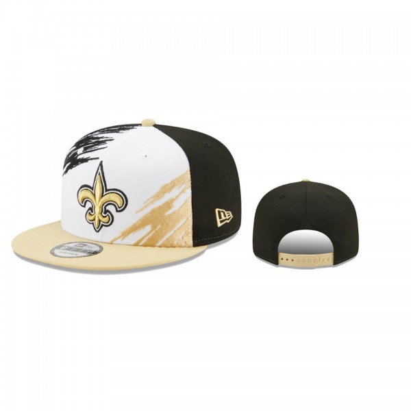 New Orleans Saints White Black Splatter 9FIFTY Sna...