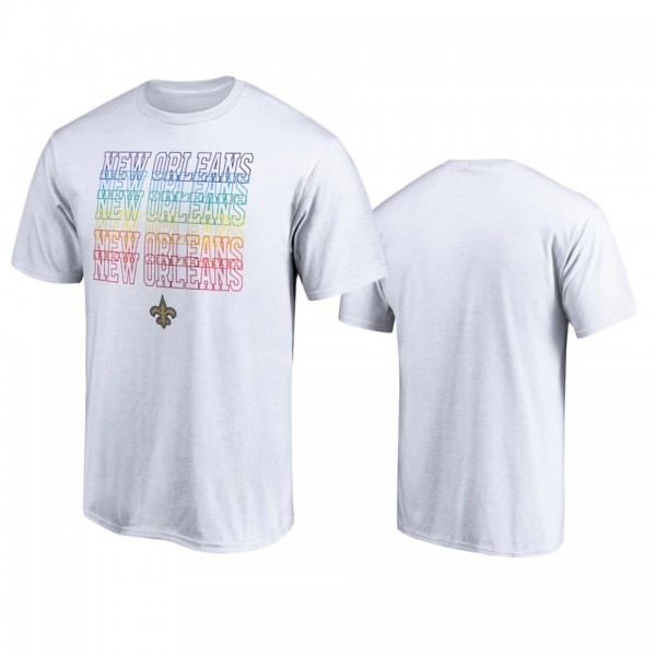 New Orleans Saints White City Pride T-Shirt