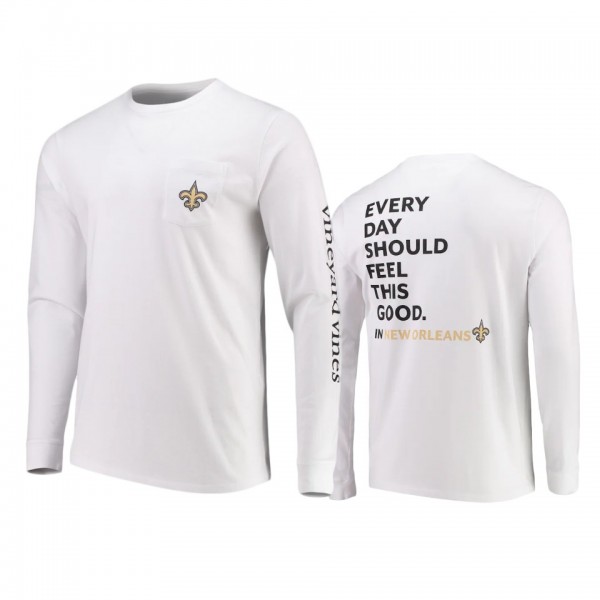 New Orleans Saints White Vineyard Vines Every Day Should Feel This Good T-Shirt