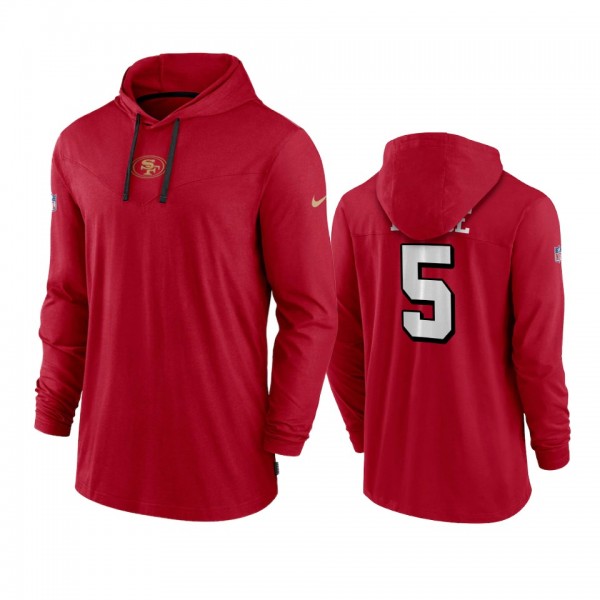 Men's San Francisco 49ers Trey Lance Scarlet Hoodi...