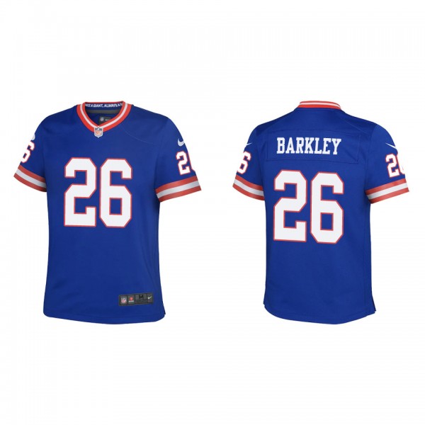 Saquon Barkley Youth Giants Royal Classic Game Jer...