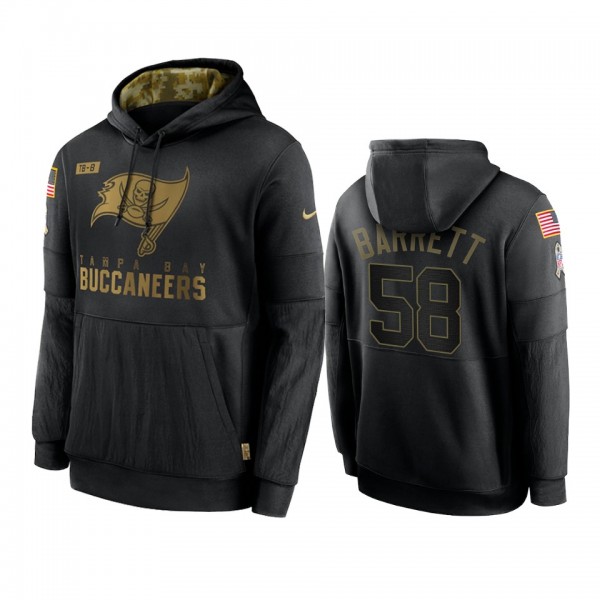 Tampa Bay Buccaneers Shaquil Barrett Black 2020 Salute To Service Sideline Performance Pullover Hoodie