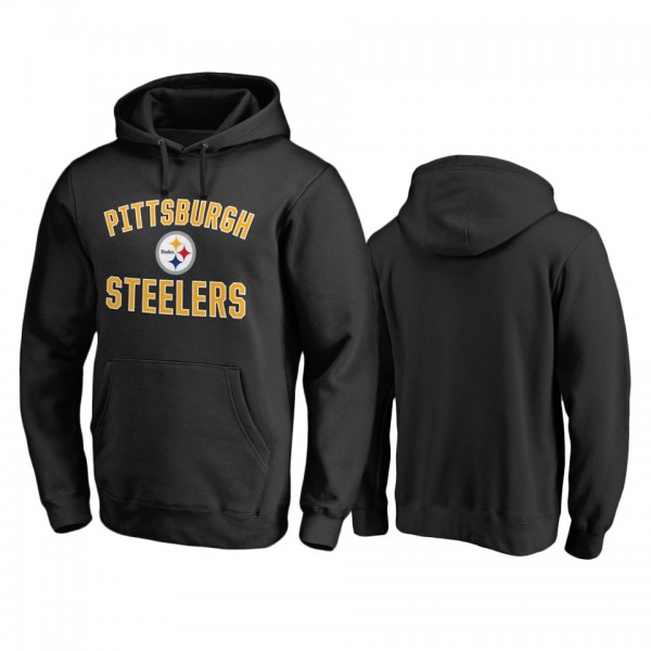 Pittsburgh Steelers Black Victory Arch Pullover Ho...