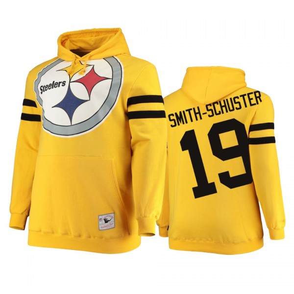 Pittsburgh Steelers JuJu Smith-Schuster Yellow Big Face Historic Logo Fleece Pullover Hoodie