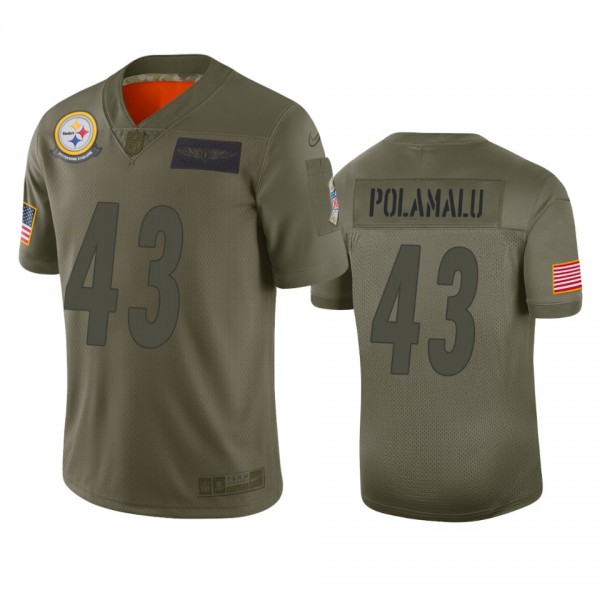 Pittsburgh Steelers Troy Polamalu Camo 2019 Salute...