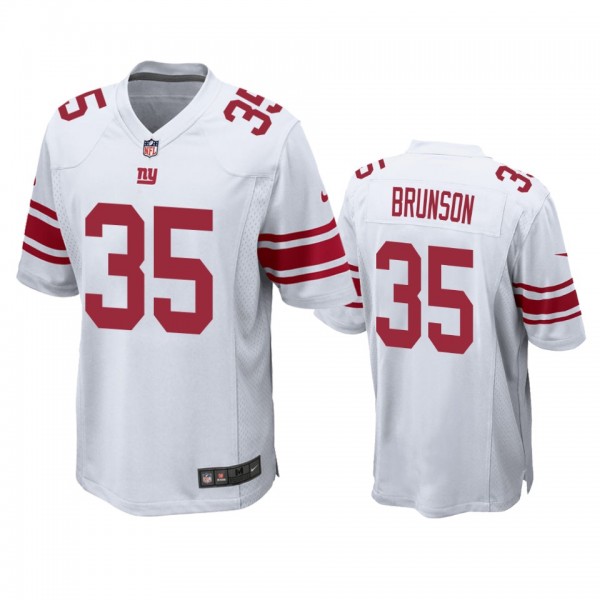 New York Giants T.J. Brunson White Game Jersey