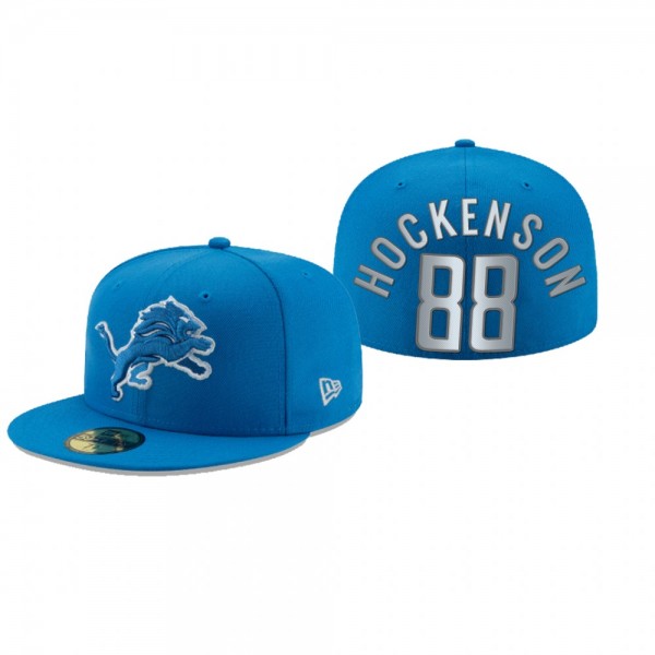 Detroit Lions T.J. Hockenson Blue Omaha 59FIFTY Fi...