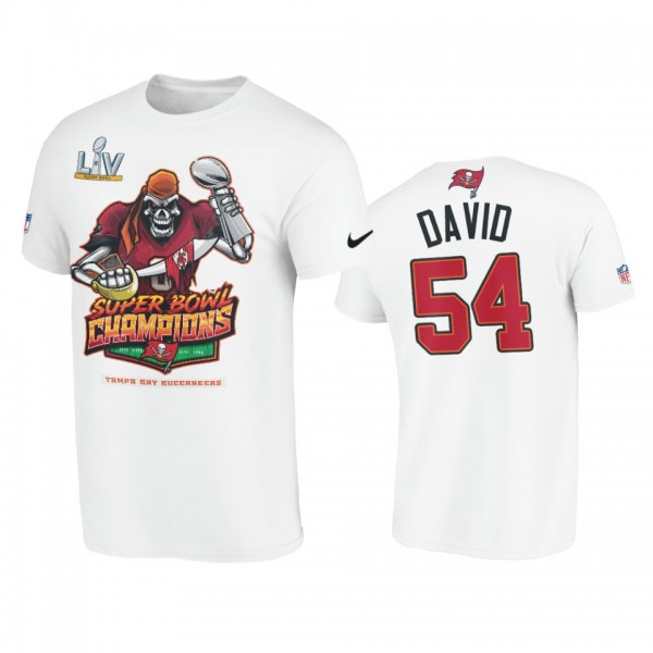 Tampa Bay Buccaneers Lavonte David White Super Bowl LV Champions Cartoon T-Shirt