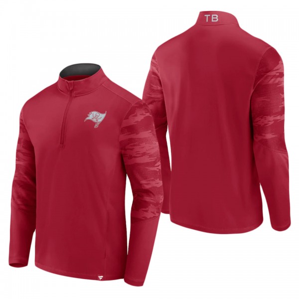 Men's Tampa Bay Buccaneers Red Ringer Quarter-Zip ...