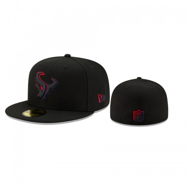 Houston Texans Black Color Dim 59FIFTY Fitted Hat