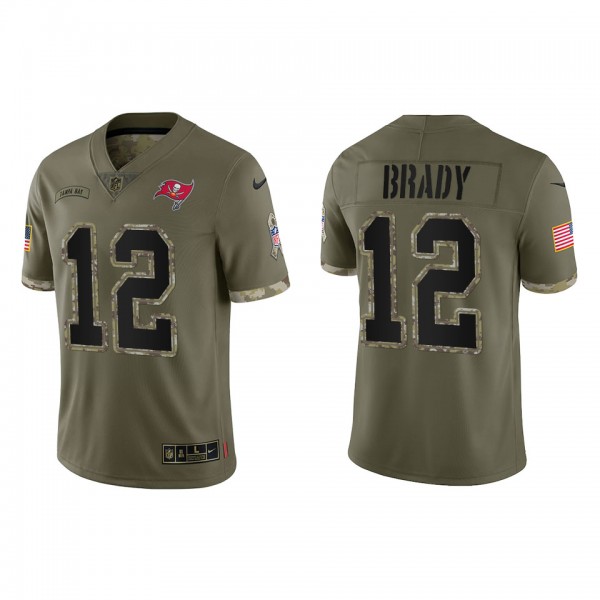 Tom Brady Tampa Bay Buccaneers Olive 2022 Salute T...