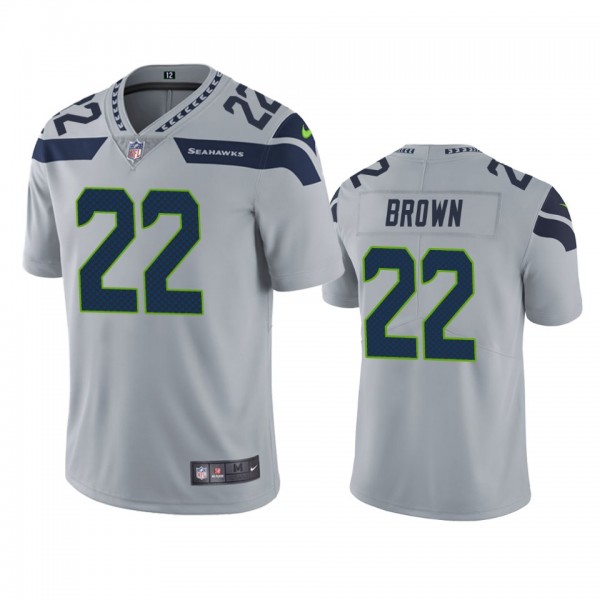 Seattle Seahawks Tre Brown Gray Vapor Limited Jers...