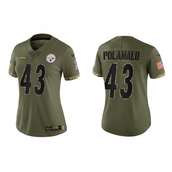 Troy Polamalu Women's Pittsburgh Steelers Olive 20...
