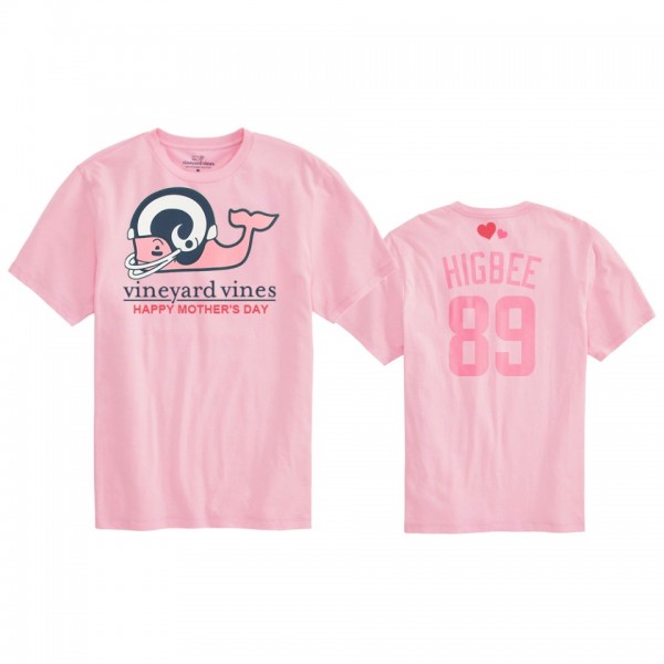 Women's Los Angeles Rams Tyler Higbee Pink Mother's Day T-Shirt