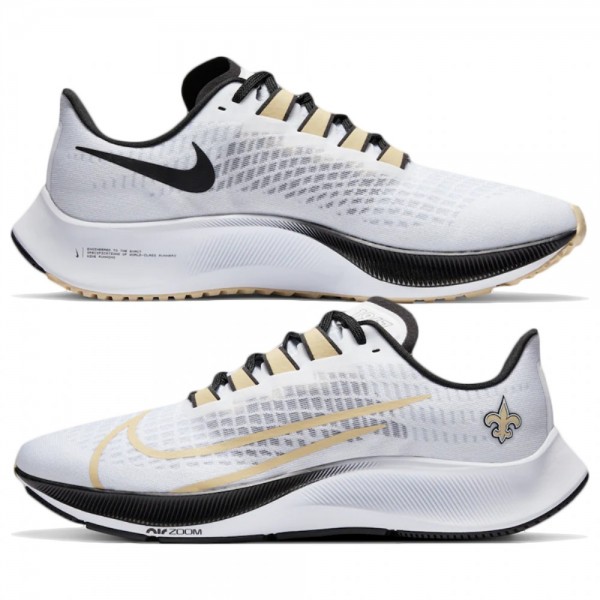 Unisex Nike Zoom Pegasus 37 New Orleans Saints Whi...