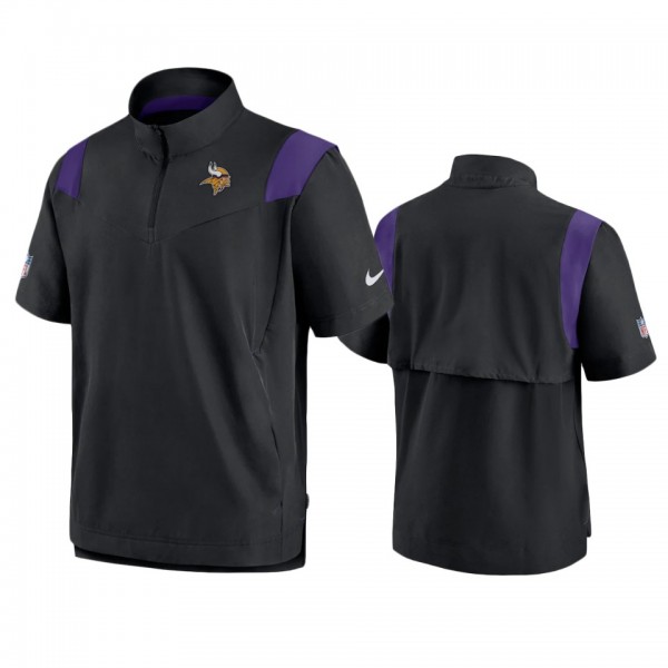 Minnesota Vikings Black Sideline Coaches Quarter-Zip Jacket