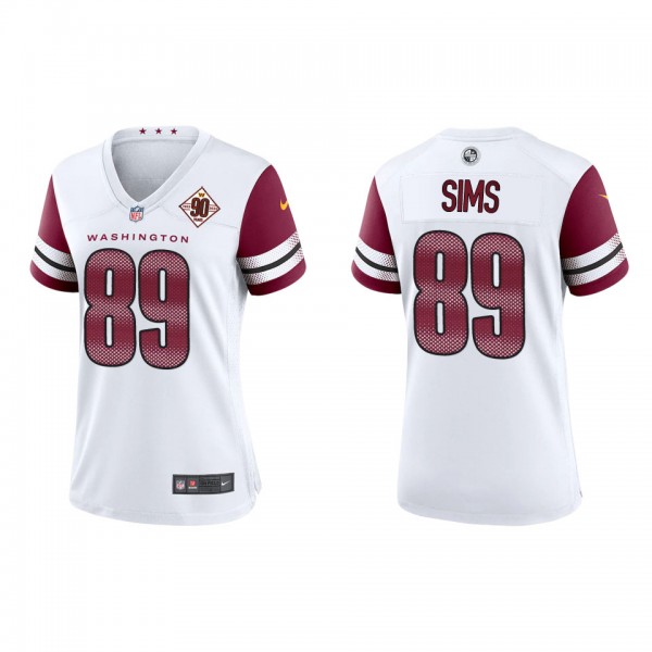 Cam Sims Women's Commanders White 90th Anniversary Game Jersey