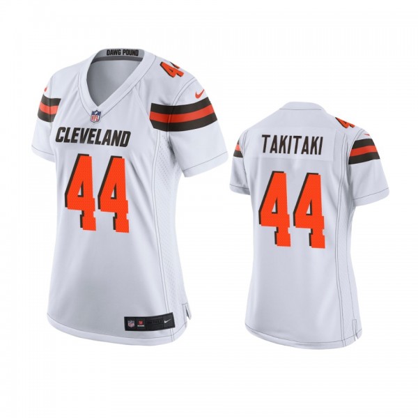 Cleveland Browns Sione Takitaki White 2019 NFL Dra...