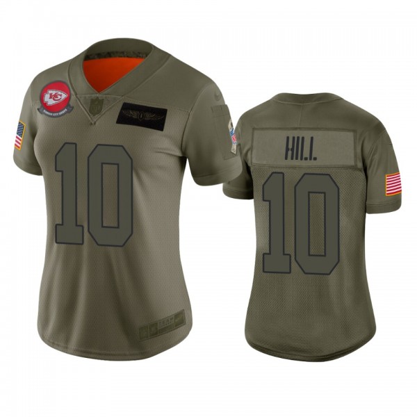 Women's Kansas City Chiefs Tyreek Hill Camo 2019 Salute to Service Limited Jersey