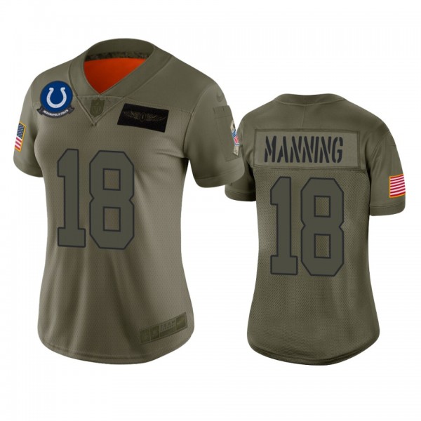 Women's Indianapolis Colts Peyton Manning Camo 2019 Salute to Service Limited Jersey