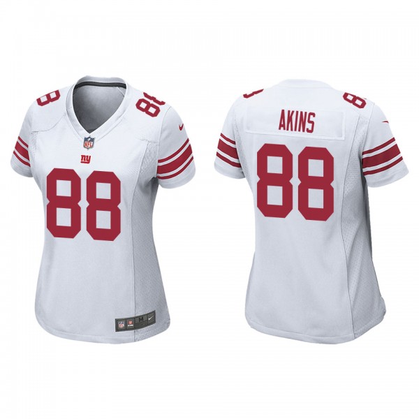 Women's New York Giants Jordan Akins White Game Je...