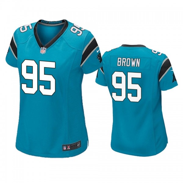Carolina Panthers Derrick Brown Blue 2020 NFL Draft Game Jersey