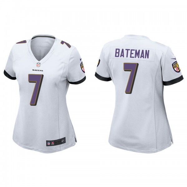 Women's Baltimore Ravens Rashod Bateman White Game...