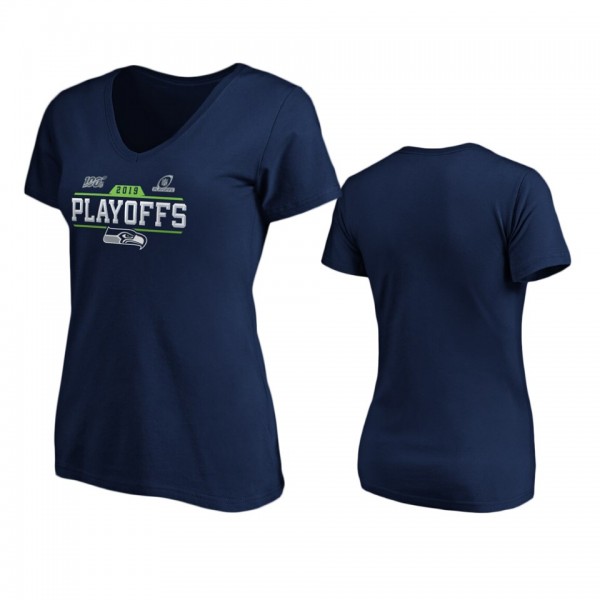 Women's Seattle Seahawks College Navy 2019 NFL Playoffs Chip Shot T-Shirt