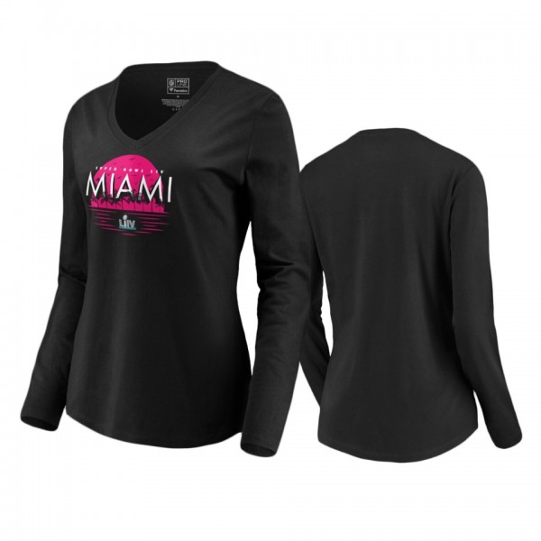 Women's Super Bowl LIV Black Miami Long Sleeve T-S...