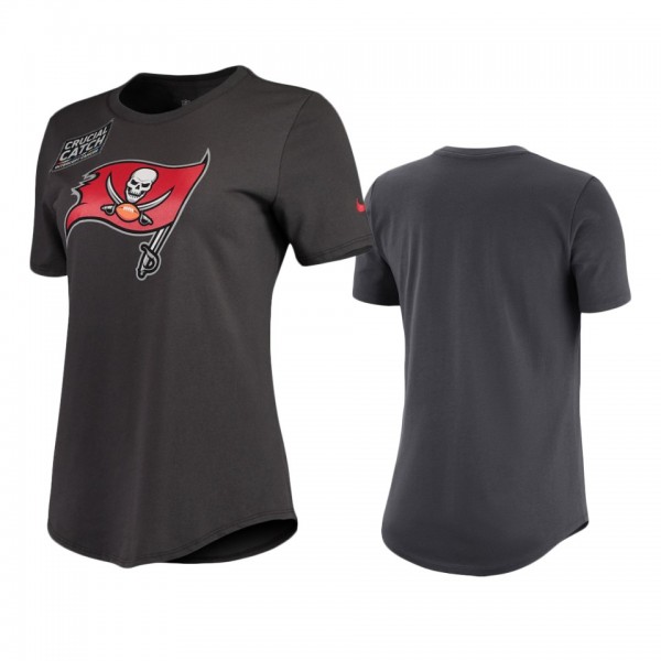 Women's Tampa Bay Buccaneers Anthracite Crucial Catch T-Shirt