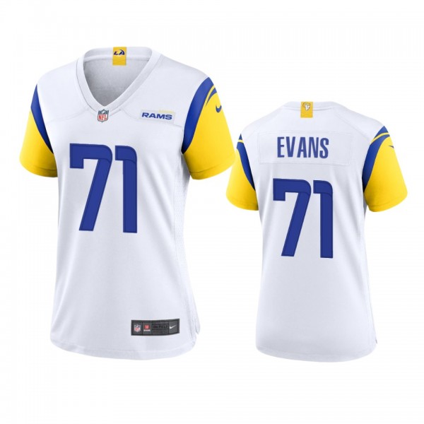 Women's Los Angeles Rams Bobby Evans White Alternate Game Jersey