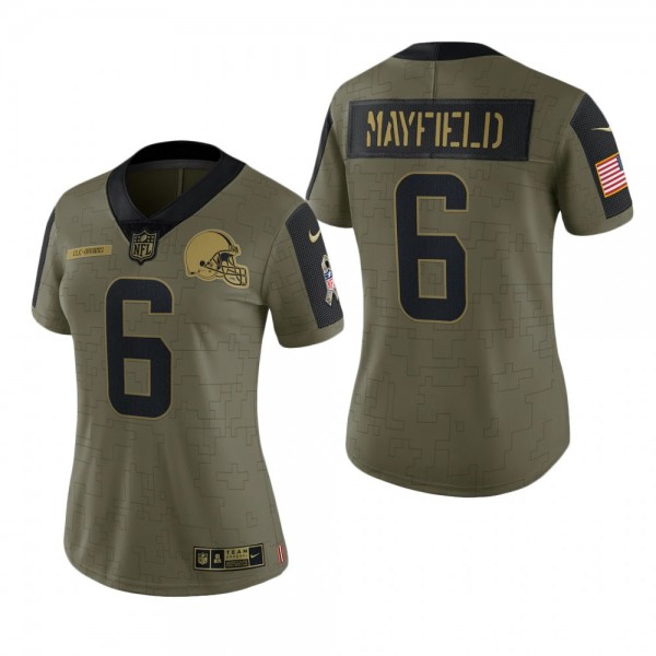 Women's Cleveland Browns Baker Mayfield Olive 2021...
