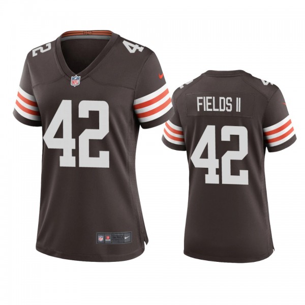Women's Cleveland Browns Tony Fields II Brown Game...