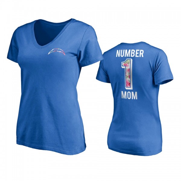 Women's Los Angeles Chargers Blue Mother's Day T-S...